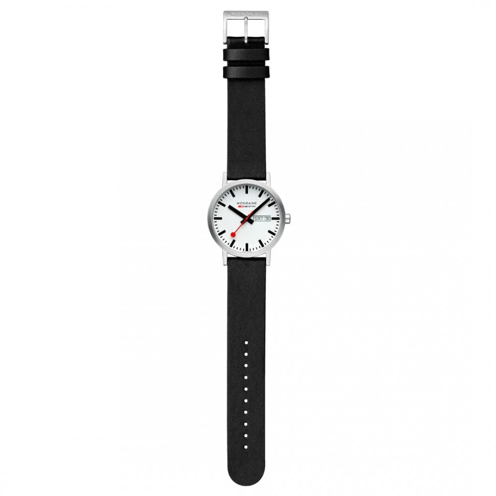 Armbåndsur Mondaine Classic Day Date Hvid/Læder Ø36 mm A660.30314.16SBBV