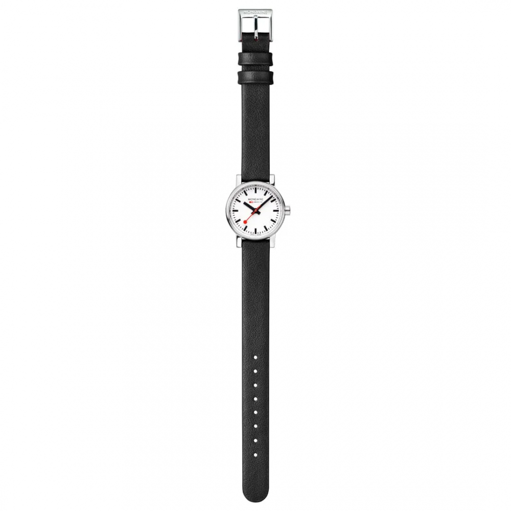 Armbåndsur Mondaine evo2 Hvid/Læder Ø26 mm MSE.26110.LBV