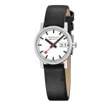 Armbåndsur Mondaine evo2 Big Date Hvid/Læder Ø30 mm MSE.30210.LBV