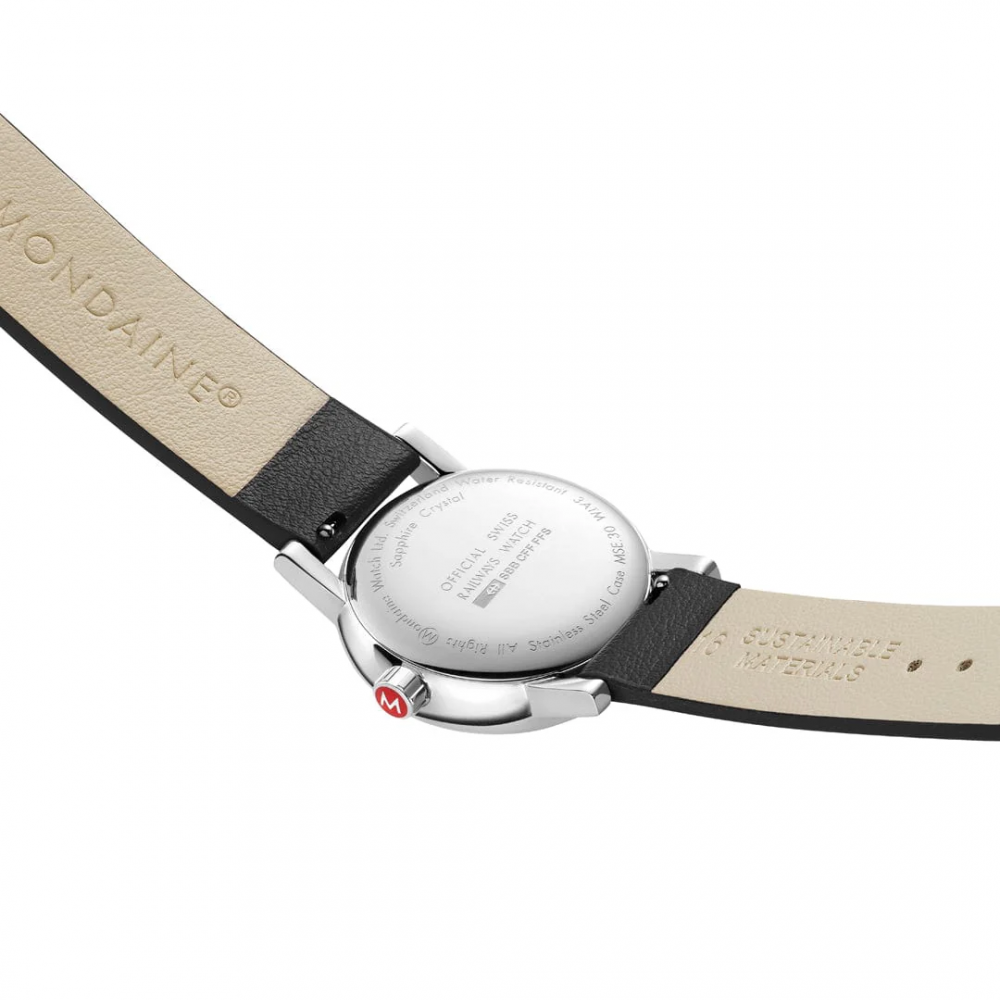 Armbåndsur Mondaine evo2 Big Date Hvid/Læder Ø30 mm MSE.30210.LBV