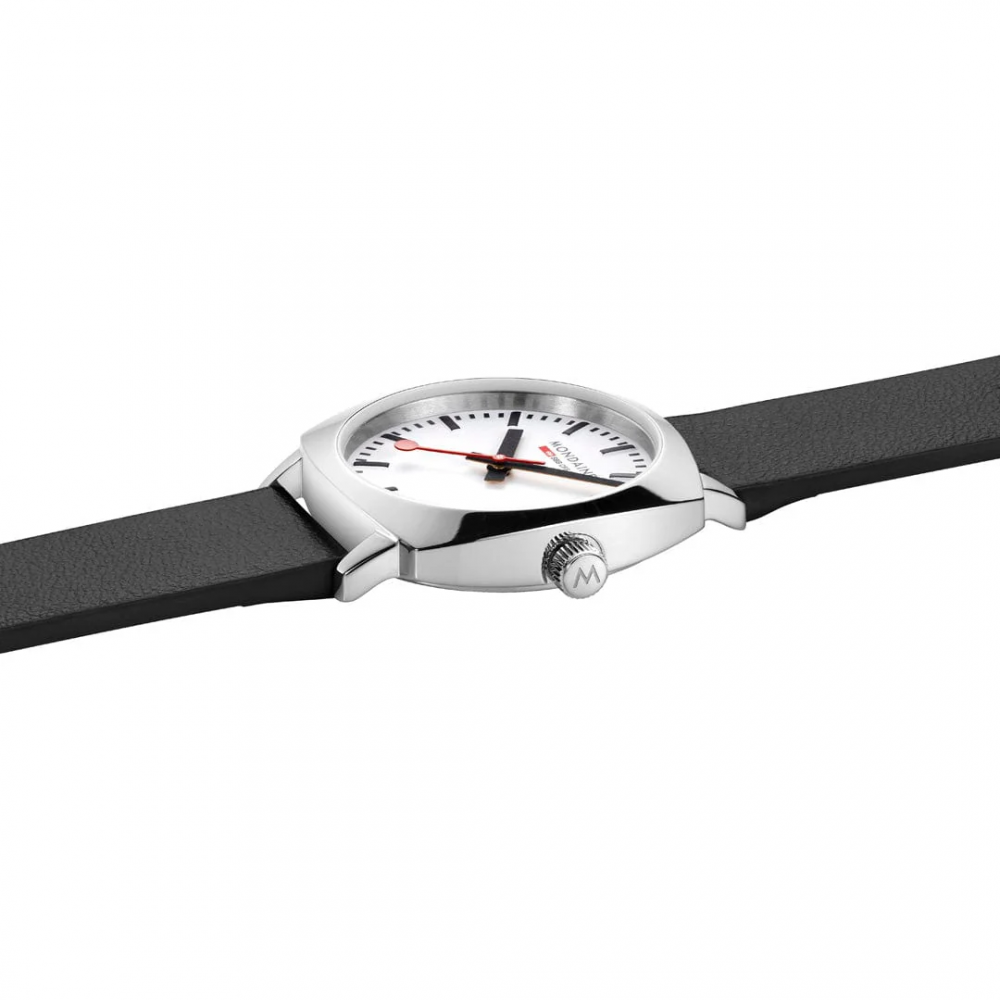 Armbåndsur Mondaine Cushion Hvid/Læder Ø31 mm MSL.31110.LBV