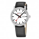 Armbåndsur Mondaine evo2 Big Date Hvid/Læder Ø40 mm MSE.40210.LBV