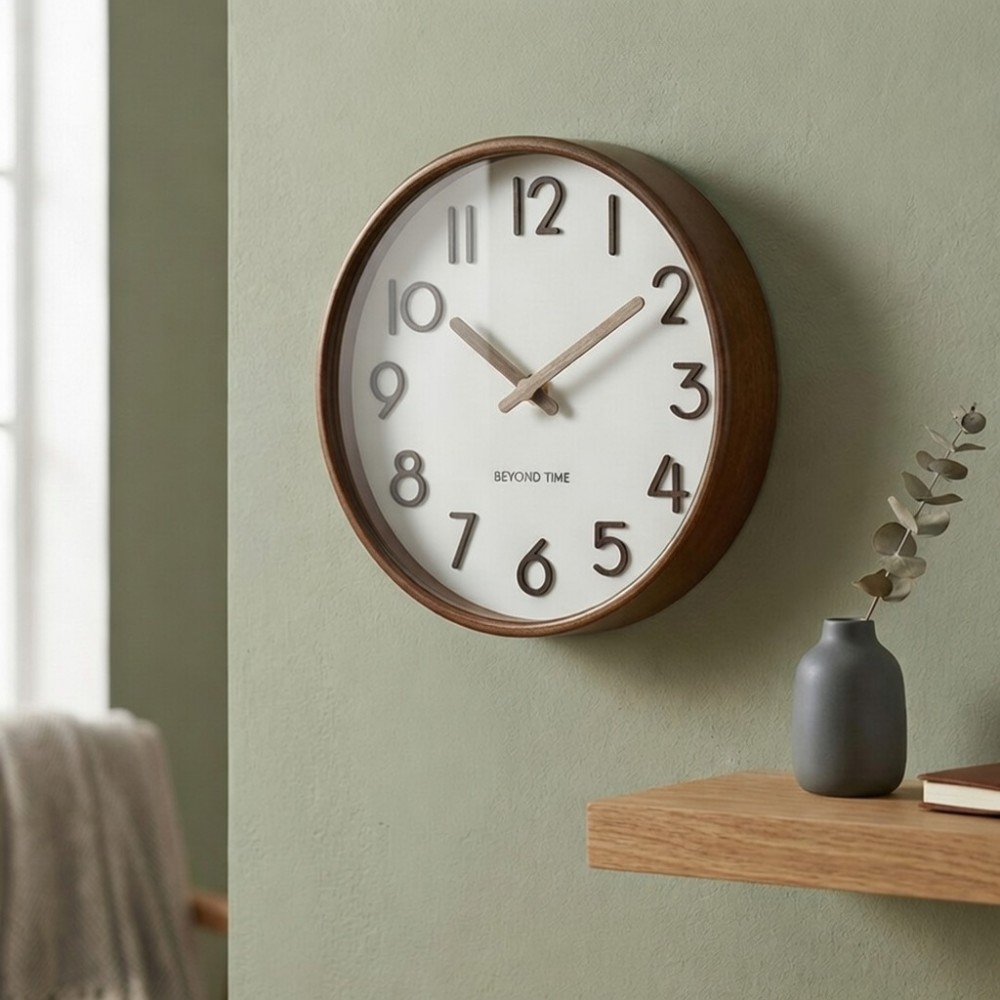 Vægur - Beyond Time Madera Mørkt Træ Hvid