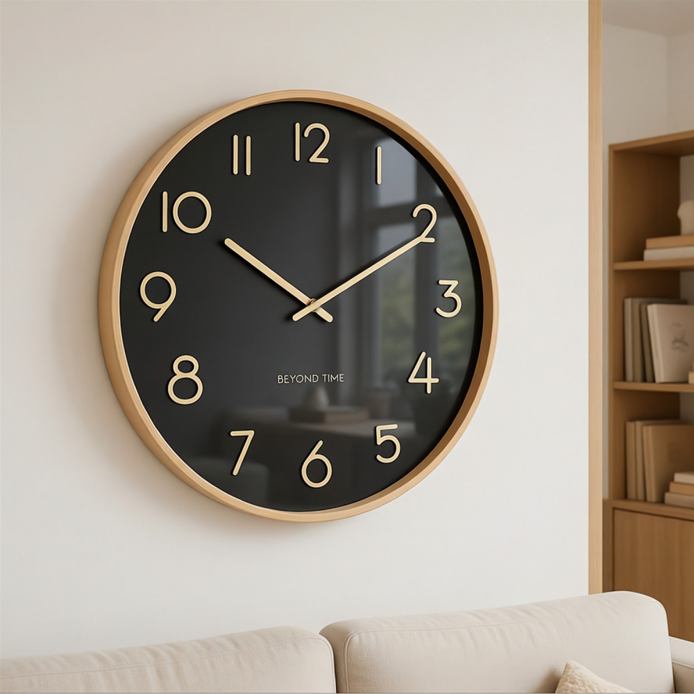 Vægur - Beyond Time Madera Grande Lyst Træ Sort