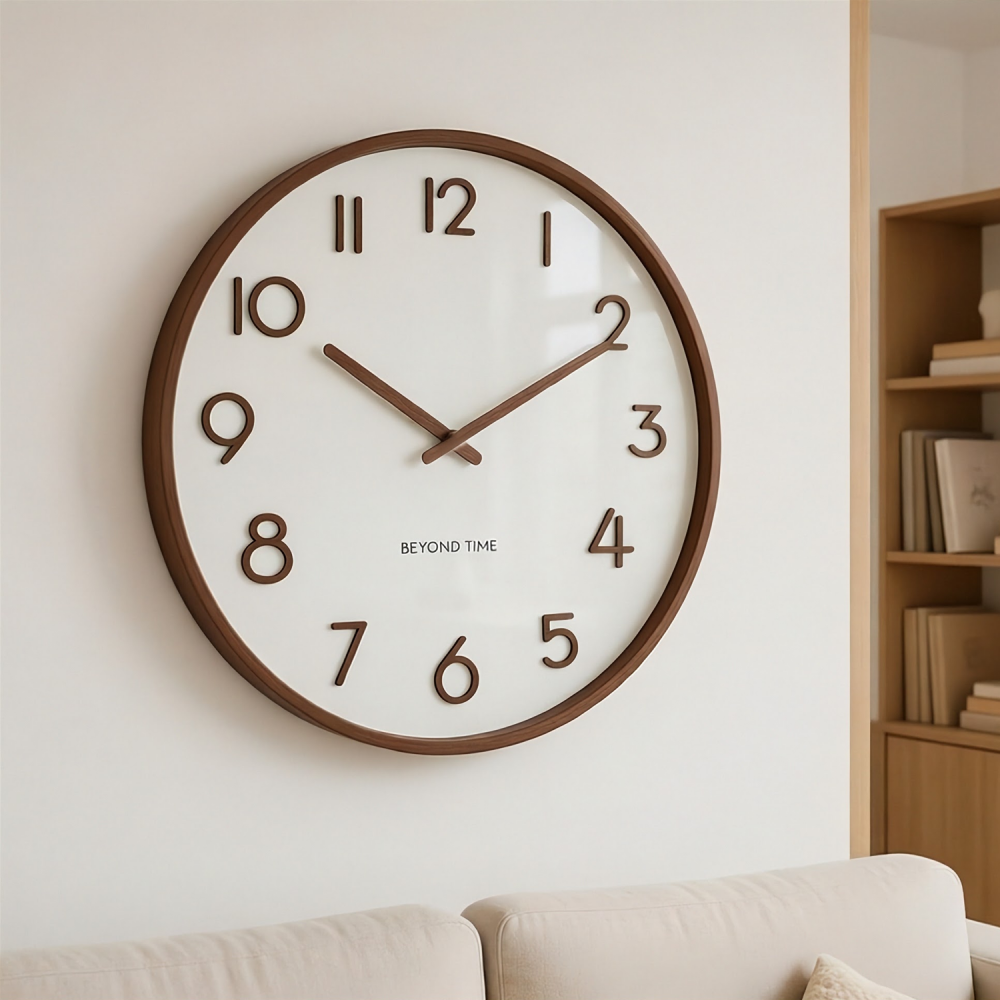 Vægur - Beyond Time Madera Grande Mørkt Træ Hvid